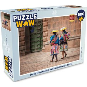 Puzzel Twee indiaanse kinderen die lopen - Legpuzzel - Puzzel 500 stukjes