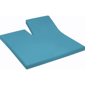 Damai - Hoeslaken split (tot 35 cm) - Katoen - 160 x 200 cm - Turquoise