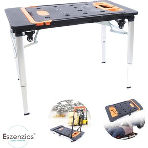 Eszenzics™ Multifunctionele Werkbank - 7-in-1 - Transport Trolley - Tot 250kg - 109x55 cm - Hoogte verstelbaar - 4 wielen - Opvouwbaar - Inklapbaar