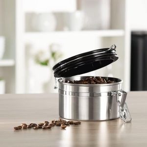 Koffieblik 250 g, roestvrij staal, zilver