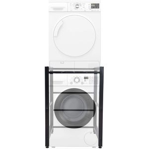 CLP Medina Wasmachinerek - Wasmachine verhoger - Wasmachine Sokkel - Universele Wasmachine Onderstel - Voor 2 huishoudelijke apparaten zwart