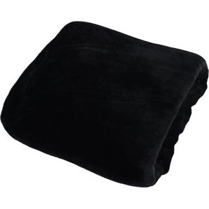 Heerlijk Zacht - Fleece Deken - Plaids - 150x200 cm - 300 gsm - Zwart - Deken Fleece - Mooie Kwaliteit