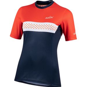 Nalini - Dames - Fietsshirt - Korte Mouwen - Wielrenshirt - Blauw - Rood - MTB LADY SHIRT - XL