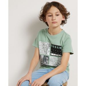 TerStal Jongens / Kinderen Europe Kids T-shirt Vierkante Fotoprint Groen In Maat 134/140