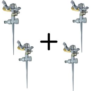 Synx Tools sectorsproeier set van 4 - sproeier - Messing - 360 graden - sectorbegrenzer - 14 M reikwijdte
