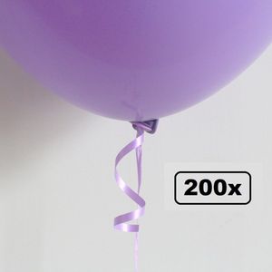 200x Automatische snelsluiters met lint Paars - Festival thema feest ballonnen ballon knoopje ballon sluiter