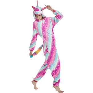 Eenhoorn Galaxy Onesie Pak Kostuum Outfit Huispak Jumpsuit Verkleedpak - Verkleedkleding - Halloween & Carnaval - SnugSquad - Kinderen & Volwassenen - Unisex - Maat S voor Lichaamslengte (146 - 159 cm)