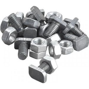Platte kop bouten en moeren - set van 10 stuks