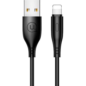 USAMS Laad en Data Kabel - USB-A naar Apple Lightning - Zwart