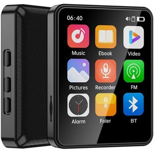 MP4-speler - 2,4 inch MP3/MP4-speler Bluetooth - FM-muziekspeler video - 2,4 inch touchscreen Bluetooth 5.3 HIFI MP3 muziek MP4 videospeler radio audio