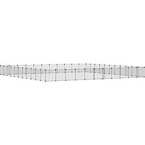 vidaXL-Huisdierenkooi-met-deur-44-panelen-35x35-cm-staal-zwart