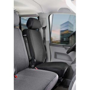 Autostoelhoes Transporter Fit, Polyester Hoes voor autostoel antraciet geschikt voor VW T4, Enkele zetel front