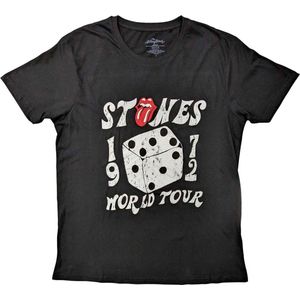 The Rolling Stones - Dice Tour '72 Heren T-shirt - L - Zwart