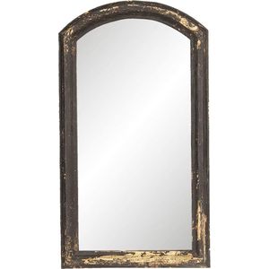 Wandspiegel 33*3*59 cm Zwart Hout, Glas Rechthoek Grote Spiegel Muur Spiegel Wand Spiegel