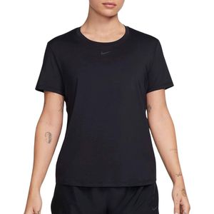 NIKE W NK ONE CLASSIC DF SS TOP Dames Sporttop - Zwart/Zwart - Maat L