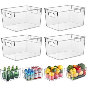 Doorzichtige opbergdoos voor koelkast - Stapelbaar - BPA-vrij - 29 x 20 x 155 cm freezer organizer bins