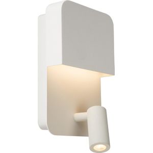 Lucide BOXER - Bedlamp / Wandlamp - LED - 3000K - Met USB oplaadpunt - Wit