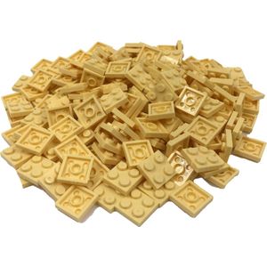 200 Bouwstenen 2x2 plate | Lichtgeel | Compatibel met Lego Classic | Keuze uit vele kleuren | SmallBricks