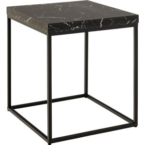 Sohome Bijzettafel Kathy - Marmerlook - 40 x 40cm - Zwart