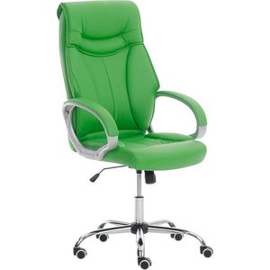 Bureaustoel - Bureaustoelen voor volwassenen - Design - In hoogte verstelbaar - Kunstleer - Groen - 64x65x128 cm