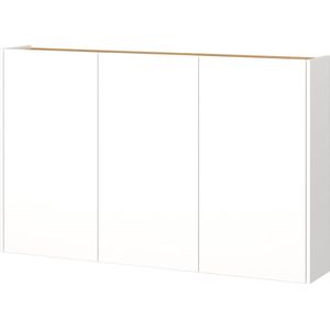Opbergkast Aniek Wit - Breedte 138 cm - Hoogte 87 cm - Diepte 25 cm - Met planken - Met openslaande deuren