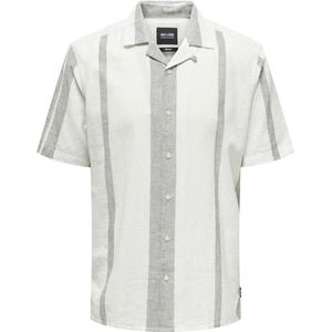 Only & Sons Overhemd Onscaiden Ss Stripe Linen Resort No 22026109 Nirvana Mannen Maat - XXL