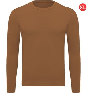 Livano Thermokleding - Thermoshirt - Thermo - Voor Heren - Shirt - Bruin - Maat XL
