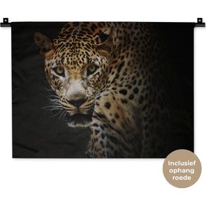 Wandkleed - Wanddoek - Luipaard - Wilde dieren - Licht - 60x45 cm - Wandtapijt