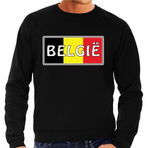 Belgie landen sweater zwart heren - Belgie landen sweater / kleding - EK / WK / Olympische spelen outfit XL