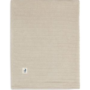 Jollein gebreide baby wiegdeken Velvet Pure Knit Nougat 75x100 cm GOTS