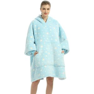 JAXY Hoodie Deken - Snuggie - Snuggle Hoodie - Fleece Deken Met Mouwen - 1450 gram - Hoodie Blanket - Black Friday 2023 - Sinterklaas - Blue Luminous