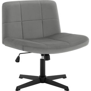 Rootz Fluwelen bureaustoel met brede zitting - Ergonomische bureaustoel - Draaistoel - Verstelbare hoogte - 360° draaibaar - Schuim met hoge dichtheid - 64 cm x 49,5 cm x 41-53 cm