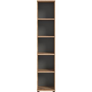 Mason kantoor wandkast 40cm 4 planken grijs,eik decor.