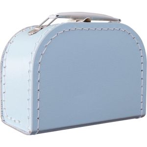 Kinderkoffer Lichtblauw 16 cm - Logeerkoffer - Kartonnen koffer - Kinder koffertje kartonnen - Speelkoffer - Poppenkoffer- Opbergen - Cadeau - Decoratie