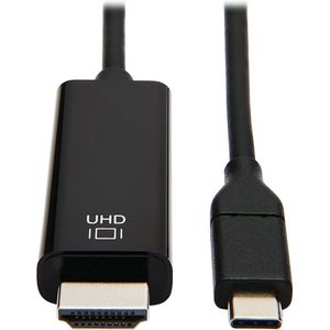Tripp-Lite U444-003-H4K6BE USB-C to HDMI Adapter Cable (M/M) - 3.1, Gen 1, Thunderbolt 3, 4K @ 60 Hz, Converter on HDMI End, Black, 3 ft. TrippLite
