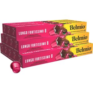 Belmio - Koffiecups - Lungo Fortissimo - Intensiteit 8 - 12 x 10 Capsules - 120 stuks