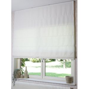 Vouwgordijn - Lichtdoorlatend - Gemêleerd - Wit - Madécostore - B 60 x H 160 cm.