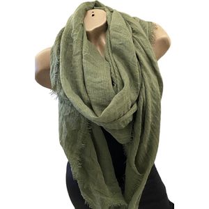 Dames sjaal lang effen 40# Army Green