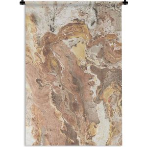 Wandkleed - Wanddoek - Bruin - Graniet - Kristallen - 60x90 cm - Wandtapijt