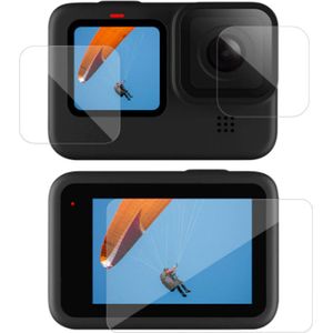 Gehard Glas Screenprotector geschikt voor GoPro Hero 9 Black - Tempered Glass – 1x LCD & 1x lens – Bescherming GoPro LCD & Lens – 9H gehard glas