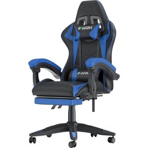 ItsIn® - Blauw - Bureau Stoel - Bureau - Gaming Chair - Verstelbaar - Ergonomisch - Hoofdsteun - Verstelbare Voetsteun - Max 300kg