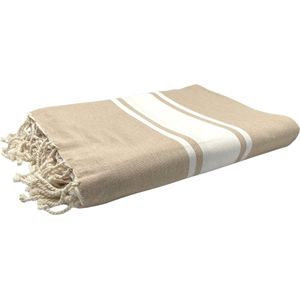 Foutas - strandlaken - hamamdoek - XXL Classic ""Sahara"" - beige - 300 cm op 200 cm