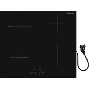 Inventum IKI6010 - Inbouw inductie kookplaat - 60 cm - 4 kookzones - 1-fase plug & play - Randloos - Zwart