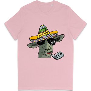 Grappig T Shirt Heren - T Shirt Dames - Cartoon Geit - Roze - M