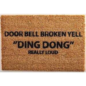 MadDeco - kokos deurmat - Doorbell broken ... - duurzaam gemaakt in europa - 60 x 40 cm