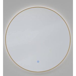 Saqu Cerchio Ronde Spiegel - met LED Verlichting - Ø60 cm - Voorgemonteerd - Messing - Badkamerspiegel - Wandspiegel