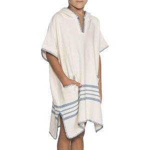 Kinder Strandponcho Natural Air Blue - 2-3 jaar - - jongens/meisjes/unisex pasvorm - poncho handdoek voor kinderen met capuchon - zwemponcho - badcape - badponcho