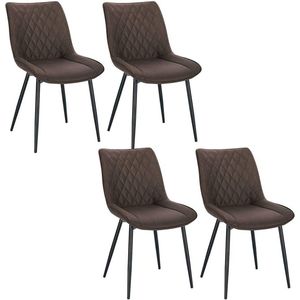Rootz gestoffeerde eetkamerstoelen - elegante zitplaatsen - comfortabele stoelen - duurzaam ontwerp, ergonomische ondersteuning, eenvoudige montage - 46 cm x 40,5 cm x 85,5 cm