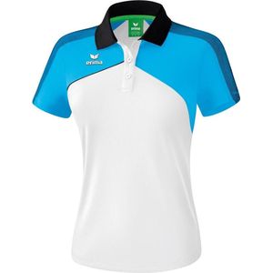 Erima Premium One 2.0 Polo Dames - Wit / Lichtblauw - maat 38 - 1111812