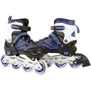 Street Rider inlineskates blauw zwart - verstelbaar maat 35-38 - ABEC7 - aluminium frame - inline